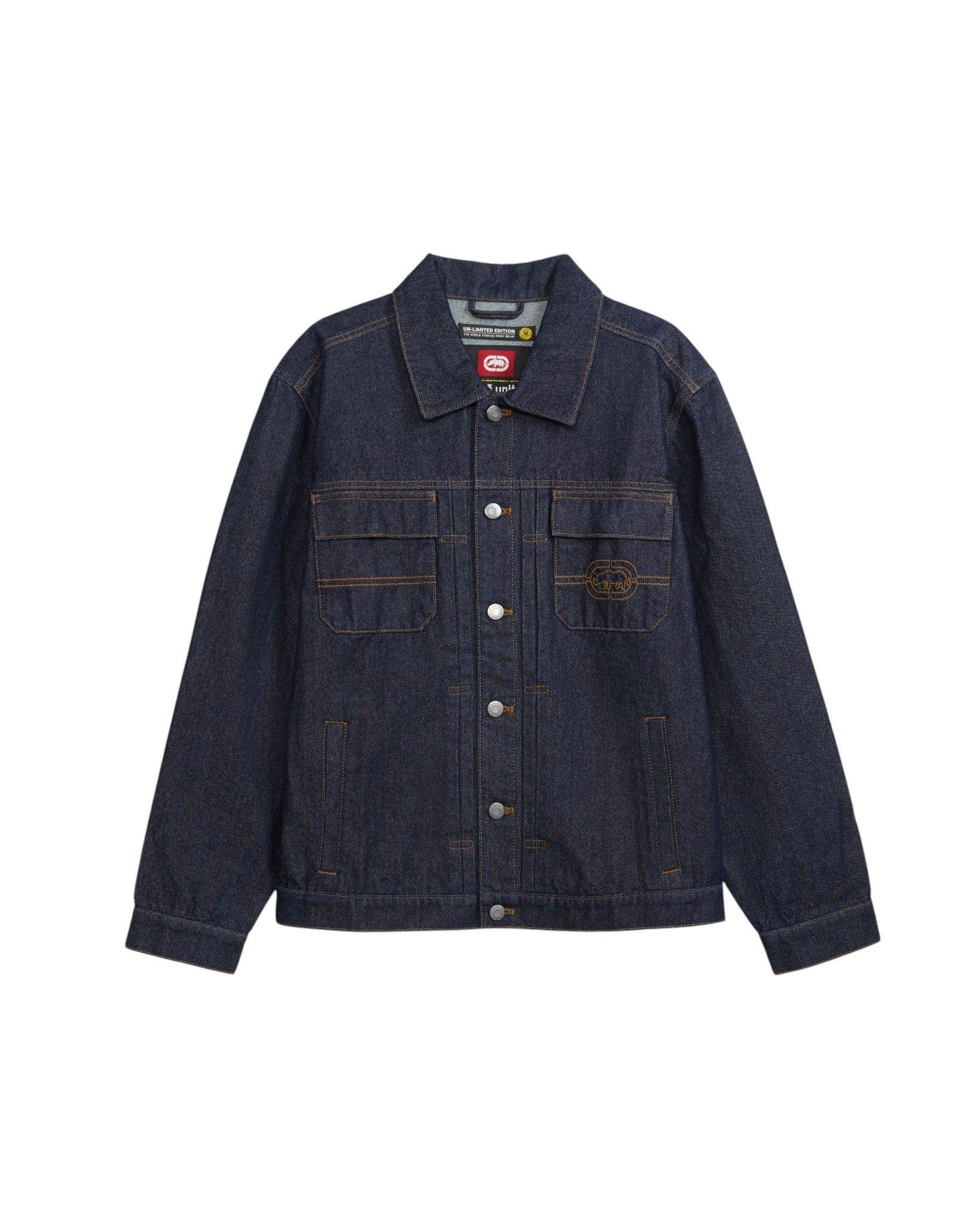ecko unltd. Men's Lakewood Dark Blue Wash Denim Jacket - DK BLUE